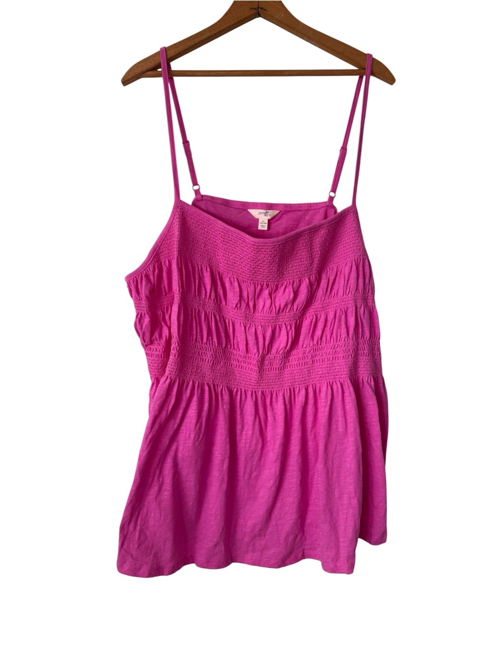 Terra & Sky 3X Pink Smocked Tank Top Cami Plus Size NWT